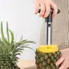 Aço Inoxidável Descascador e Cortador de Abacaxi Ferramenta Cortadora de Frutas Removedor de Miolo de Abacaxi Para Abacaxi