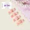 Flor de rosa de cinta fresca, moño lindo de flor mini de nudo plano, decoración para ropa de muñeca, moño de color block