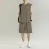 Conjunto de Camisetas sin Mangas para Hombre, Chaleco de Baloncesto de Seda de Hielo Delgado de Secado Rápido para Verano, Conjunto Casual Deportivo de Dos Piezas