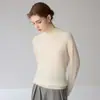 Suéter de cachemira para mujer con cuello semialto y mangas raglán, jersey holgado y suave para otoño, color liso, adecuado para ir al trabajo, top de punto básico
