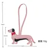 Colgante de Bolsa de Perro Salchicha Hecho a Mano Exquisito de Cuero PU Transfronterizo Llavero de Coche de Pareja de Perros de Dibujos Animados Adorno en Stock