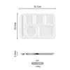 Plato de comedor de múltiples rejillas de seis rejillas de melamina de imitación de porcelana, plato de comida rápida escolar rectangular, vajilla comercial, plato de cantina de restaurante, adecuado