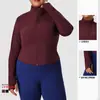 Tops de Yoga Talla Grande para Mujer, Aspecto Adelgazante, Chaquetas Deportivas con Cremallera Otoño e Invierno, Chaquetas Fitness de Alta Elasticidad para Personas con Sobrepeso