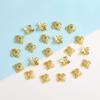 Cuentas Espaciadoras Huecas con Forma de Flor que Conservan el Color Rellenas de Oro de 14K, Cuentas Espaciadoras de Cuatro Esquinas, Tapas de Flor de Trébol de Cuatro Hojas, Accesorios para Joyería Hechos a Mano para Bricolaje