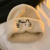 Novo Chapéu de Tricô de Gato Feminino Fofo Lã Outono e Inverno Quente Chapéu de Puxar Versátil Proteção para Orelhas Chapéu para Clima Frio