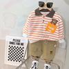 Comércio exterior novo terno casual de primavera e outono para meninos 4 peças roupas bonitas para crianças conjunto de duas peças de primavera para bebês de 3 anos entrega