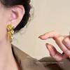 Aretes de Borla Metálica con Flor de Estilo Coreano para Mujer Otoño e Invierno Aretes Elegantes Vintage para Mujer Aretes Únicos de Alta Gama que Combinan con Todo
