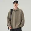 Sudadera para hombre, nueva colección otoño 2026, cuello alto, media cremallera, texturizada, estilo japonés, color liso, prenda exterior de moda
