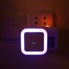 Luz Nocturna LED de Halo Cuadrado Enchufable Controlada por Luz Transfronteriza Regalo Luz de Noche Amazon Luz con Sensor Estándar Europeo y Americano