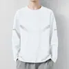 [Envío Rápido] Camiseta de Manga Larga para Hombre, Ropa Interior de Otoño para Hombre, Corte Holgado, Capa Base Elástica, Camiseta Estampada para Hombre
