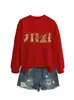Amazon eBay Estação Independente Casual Fofo Divertido Feminino Cinco Dachshunds Folha de Bordo Gola Redonda Manga Longa Camisa Moletom