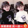 Y2537# blusa de baixo infantil gola semi-alta para meninas com outono e inverno bebê de veludo manga longa camiseta de veludo camiseta moda