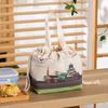 Bolsa de almuerzo portátil de lona de gran capacidad, linda, de estilo japonés, con aislamiento de arroz