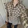 Exportación Transfronteriza de Ropa de Mujer Europea y Americana Nuevo Estilo de Moda 2026: Conjunto de Tres Piezas con Chal, Cintura de Corbata y Camisa a Cuadros de Manga Larga