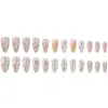 Manicura Floral Romántica de Otoño e Invierno Parche de Uñas Postizas de Longitud Media Cruzada Venta Caliente Tulipán Uñas Portátiles