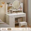 Quarto de luxo leve moderno simples europeu penteadeira de quarto principal penteadeira pequena armário de armazenamento de penteadeira integrado