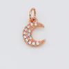 Colgante pequeño de luna con diamantes incrustados en oro de 18 quilates, colgante pequeño que conserva el color, accesorios de joyería para bricolaje, pulsera, collar, pendientes, accesorios