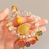 Colgante para Coche del Dios de la Riqueza de Cinco Caminos de Hangzhou con Ábaco de Colores y Candado, Colgante para Coche que Atrae la Riqueza