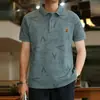 Comércio Exterior Transfronteiriço Masculino Manga Curta Marca da Moda Gola Camisa Camisa Polo Estilo Coreano Slim Fit Lapela Meia Manga Camiseta de Verão