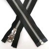 Não. 5 Zíper Metálico Ykk, Abertura Total, Cobre Branco Brilhante, Cabeça de Amêndoa Giratória, Zíper Metálico Dupla Face para Jaquetas, Zíper Ykk Atacado