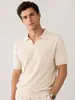 Camisa Polo Tricotada com Gola de Gaivota para Homem, Camiseta de Seda Gelada Fina de Manga Curta para Verão, Modelagem Solta, Emagrecimento, Top Versátil