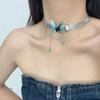 Collar de Borla de Mariposa Diseño Y2K Moda Nuevo Nicho Ins Lujo Ligero Personalizado Elegante Colgante Lentejuela Cadena Clavícula