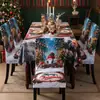 Capa de Cadeira de Natal Elástica para Cadeira de Jantar em Casa Decoração Festiva Capa para Banqueta Estampa de Papai Noel Capa de Poeira