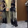Jeans de pierna ancha con degradado tie-dye de nicho para mujer 2024 sueltos adelgazantes marca de moda color de calle frito a juego pantalones rectos de campana
