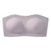 Sutiã strapless europeu e americano transfronteiriço plus size para mulheres com seios grandes, com sustentação, antiderrapante, sem costura, sem aro, cor da pele