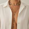 Design Europeu e Americano de Joias Transfronteiriças Colorida Florzinha Cravejada de Diamantes Corrente para Clavícula Colar com Pingente de Coração Cruz Fashion