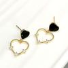 Estilo Coreano Nuevos Aretes Rojos de Amor para Mujer Aretes Simples de Cobre con Corazón de Durazno con Goteo de Aceite Combinan con Todo Elegantes Vintage Joyería para la Oreja