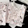 Pijama de Algodón Nube para Niñas Estilo Dulce y Lindo Primavera y Otoño Manga Larga Pantalón Largo Dibujos Animados Conjunto de Ropa de Casa para Niños Holgado
