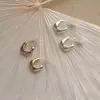 Pendientes de plata de ley S925 con diseño dulce y encantador para mujer, pendientes de aro, temperamento, forma de U irregular, pendientes versátiles para mujer