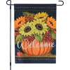 Bandera de Jardín de Acción de Gracias Transfronteriza Lino Cosecha de Otoño Estilo Pequeña para Camping al Aire Libre Decoración de Fiesta en el Patio Bandera Pequeña Colorida