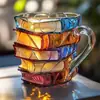 Caneca Livro Pintada Mecanismo 3D Formato de Livro Novidade Caneca de Café Mais Vendida Produto Transfronteiriço Atacado