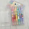 Plumón Resaltador Doble Cara Borrable de Animales Mascotas Lindos Quwushe con Aroma a Fruta y Plumón Marcador con Brillantina para Estudiantes, 12 Colores Pluma para Diario