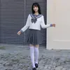Uniforme de Marinero Talla Grande 3XL Manga Larga Estilo Academia Falda Plisada Bordado Japonés Conjunto de Uniforme de Tres Piezas Ropa de Estudiante Falda Corta