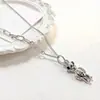 Nuevo Precio Especial Tendencia Minimalista Versátil Acero de Titanio Alta Calidad Conserva el Color Collar para Mujer Colgante de Letra Cadena Versátil para Suéter