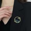 Broche Figura Qianli Jiangshan Pin de Traje Exquisito de Gama Alta para Mujer Estilo Chino Ropa Fija Elegante Corsage Accesorios