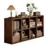 Librero Bajo de Madera Maciza, Gabinete de Almacenamiento en Rejilla para el Hogar de Pie, Gabinete de Exhibición y Almacenamiento para Sala de Estar, Estantería de Combinación Libre para Montar en Pared
