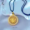 Colgante Giratorio Amarillo del Dios de la Riqueza, Estilo Antiguo Oro Arena Cobre Hueco Chapado en Oro Accesorio para Mujer, Accesorio de Arte Retro Estilo Chino