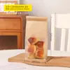Saco de Embalagem para Torradas 450g Saco de Embalagem para Mochi Fatiado Croissant Biscoitos com Fecho de Arame Auto-Selante Saco de Papel Kraft