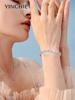 Pulsera Cerrada Simple de Moda Femenina Tercera Vida III Pulsera Campana Mano Multicírculo Encuentro 520 999 Plateado Pulsera de Plata de Ley