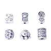 Plata Pura S999 Estilo Chino Nuevo Vintage Cuentas Espaciadoras de Paz y Fortuna Elefante Pequeño Seis Palabras Mantra Cuenta de Fortuna Accesorios para Pulsera DIY