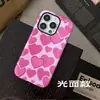 Funda de Teléfono Trendy con Forma de Corazón Rosa Degradado 'Girly' para Apple 15/18 Pro Max, Cubierta Protectora Anti-Caídas con Película de Doble Capa