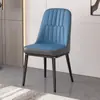 Cadeira de Jantar de Luxo Leve Cadeira de Restaurante Cadeira com Encosto Estofado em Couro Estrutura Espessa de Aço Carbono Cadeira para Hotel Comercial Cadeira de Fast Food