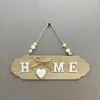 Placa de puerta de madera Nordic nueva Bienvenida a la puerta principal decoración de bienvenida a casa plato lazo listado creativo