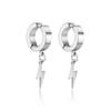 Pendientes de clip para hombre con diseño de rayo, sin orejas, de acero de titanio para mujer, resistentes a la decoloración, con diseño de nicho, joyería que combina con todo.