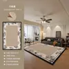 Alfombra para Sala de Estar, Estilo Vintage, Lujo Ligero, Sensación de Alta Gama, Sofá, Mesa de Café, Tapete de Piso, Dormitorio, Retro, Área Grande, Alfombra de Borde Completo para Cama