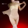 Body Hua Yu ultradelgado brillante transparente de manga corta 5D con aceite de caballo, sin entrepierna, para hombres y mujeres, talla grande, medias sexy transparentes abiertas en la entrepierna